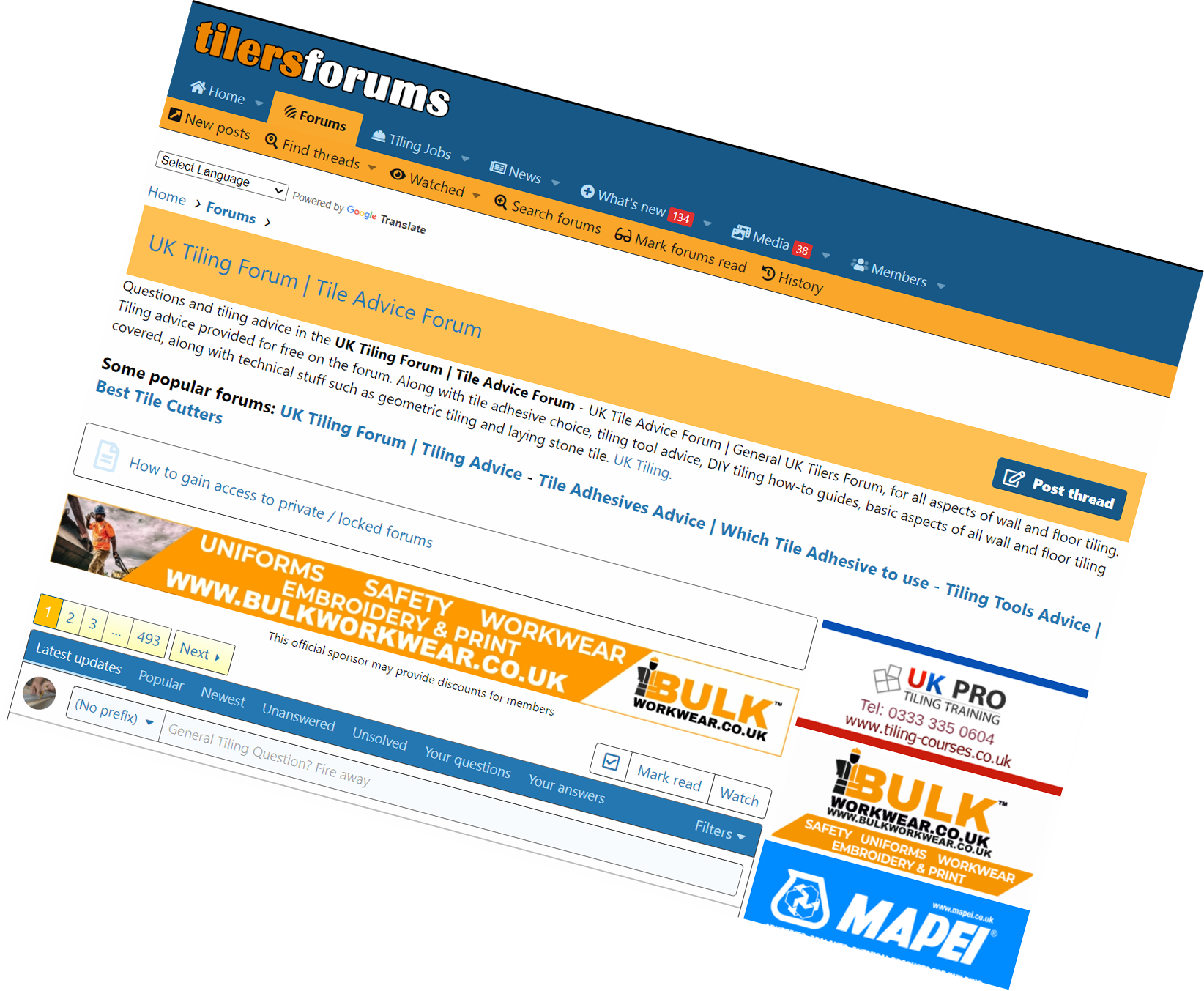 TilersForums.com Changes for 2022