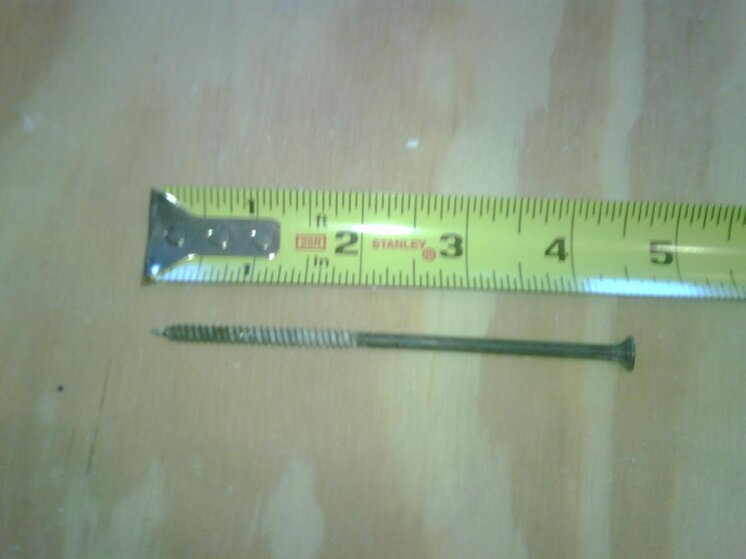 4.5 inch drywall screws in door jambs and casing.jpg