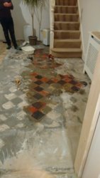 Remove concrete screed from Red/Black Quarry tiles and then clean and seal | TilersForums.com Filename: {userid}