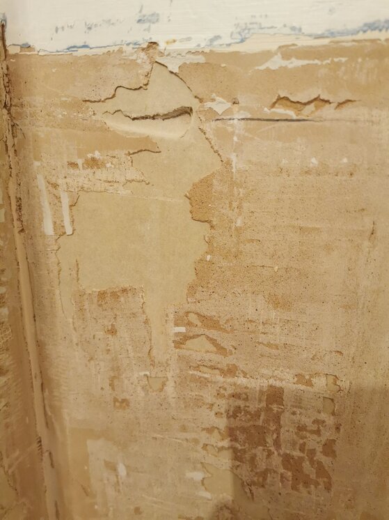 Plaster coming off with old tiles... Help please