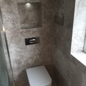 Small marble shower room