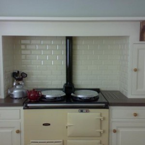 AGA splashback in brickbond