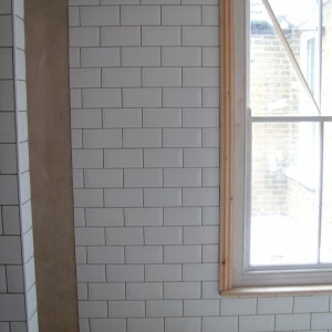 Wall Tiling in Whitstable.
200 x 100 Metro Tiles.Brick Bond.
