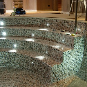 glass mosaic steps