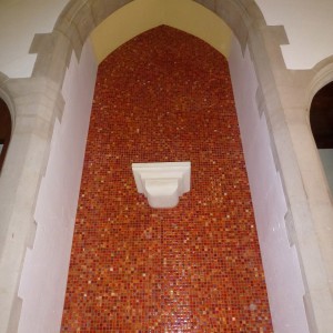 feature wall in glass mosaic in church
