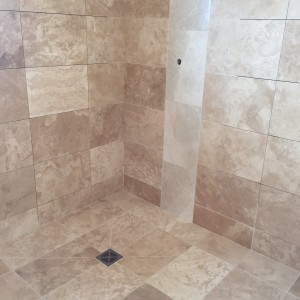 Travertine wet room