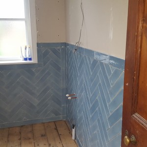 Herringbone bathroom