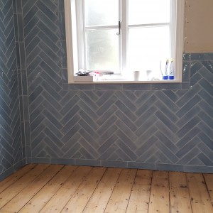 Herringbone bathroom