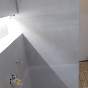 Large format small bathroom