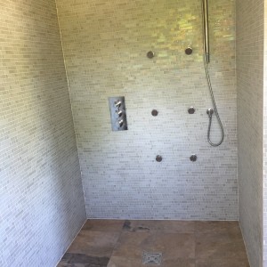 Full mosaic wet room walls