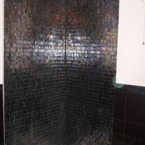 Diesel mosaic.Not cheap.This is only one 3rd of what the  client had installed.Tiled one wall with this but picture no good because no proper lighting installed at the time.