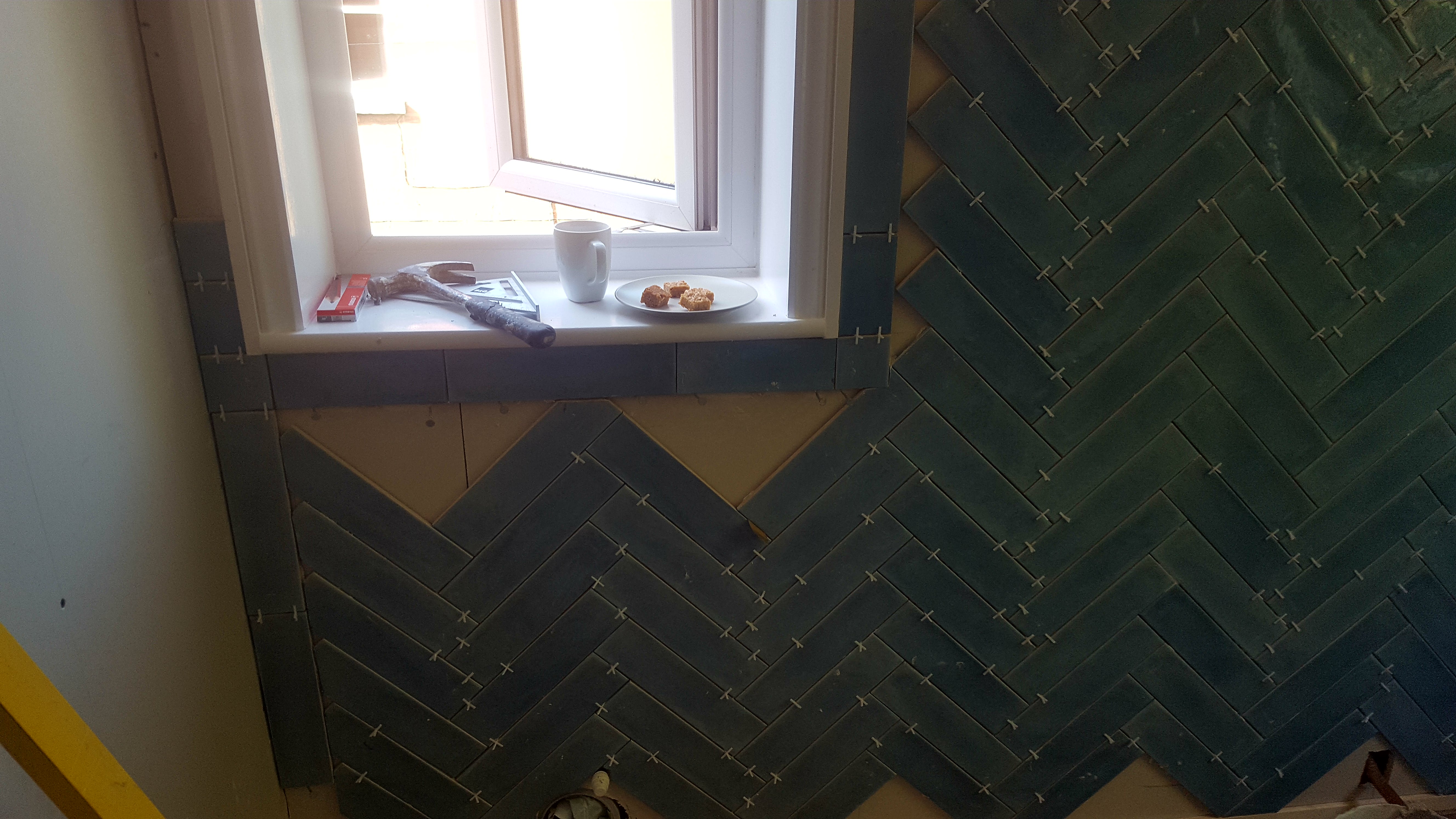 Herringbone bathroom