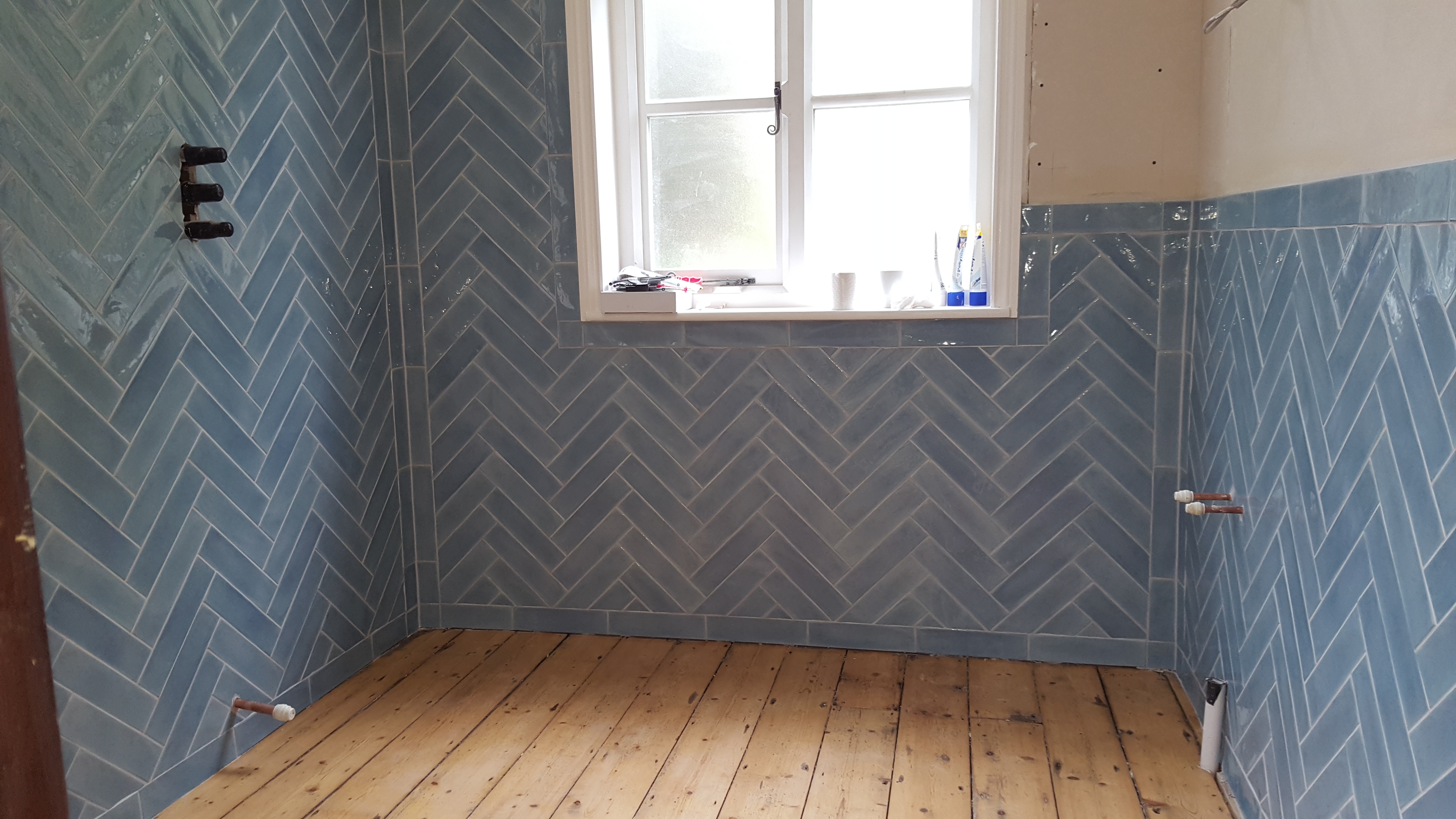 Herringbone bathroom