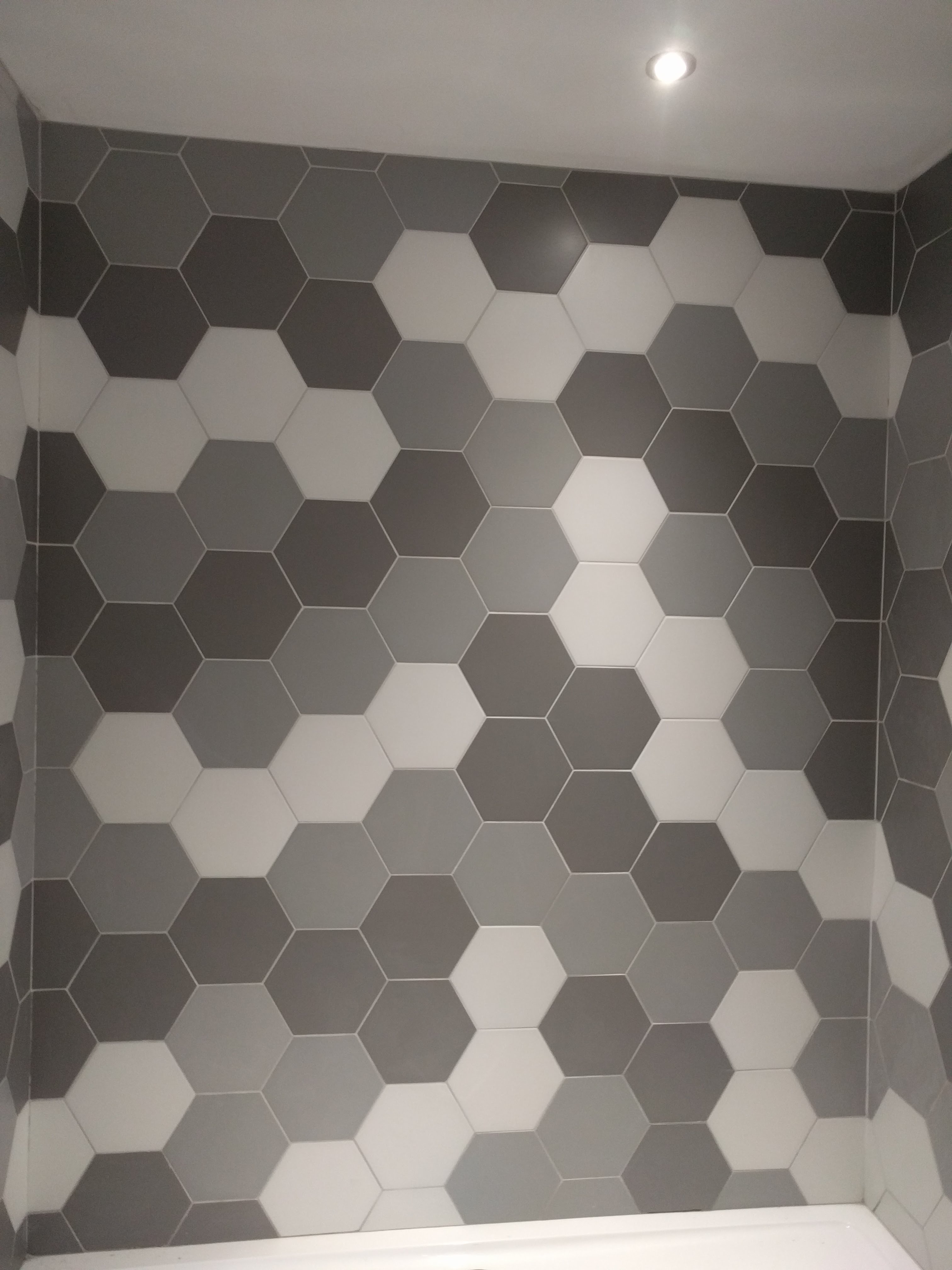 Hex Tiles Shower Wall